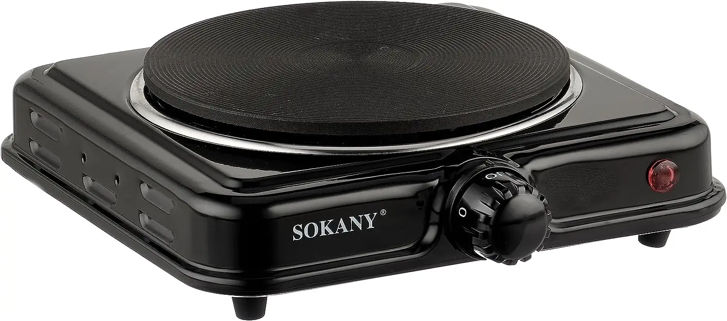 Sokany Electric Hot Plate ,1 Plate Burners ,1000 Watt Black - SK-5109