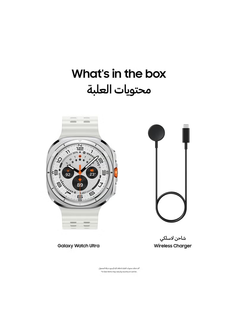 ساعة سمارت سامسونج جالكسي ووتش الترا ، مقاس 1.8 بوصة ، تيتانيوم وابيض