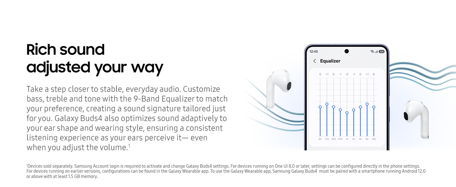 Samsung Galaxy Buds 4 Earbuds , Active Noise Cancellation , White