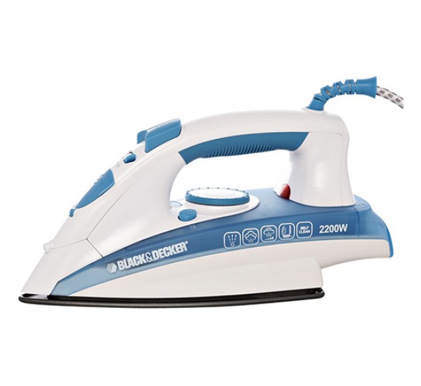 Black + Decker Steam Iron , 2200 Watt , White Blue - X2000