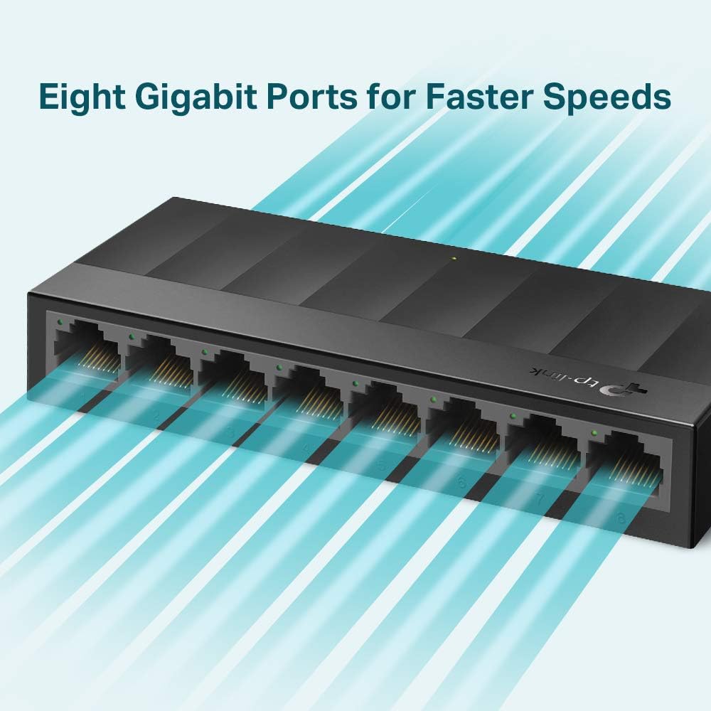 Tp-Link LiteWave Gigabit Switch , 8 Ports , Black - LS1008G