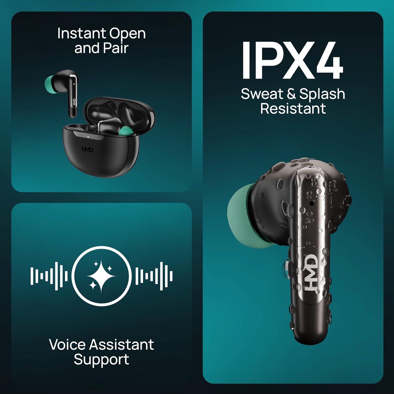 HMD DUB P60 Earbuds , with Active Noise Cancellation , Black