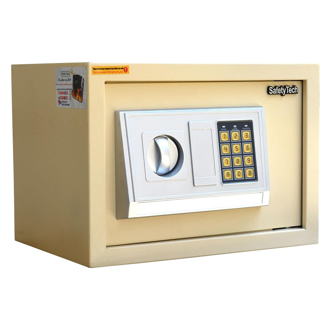 Safety Tech Digital Electronic with Key Lock Safe Box ,25 Liter ,Beige - GN25 EIA 607