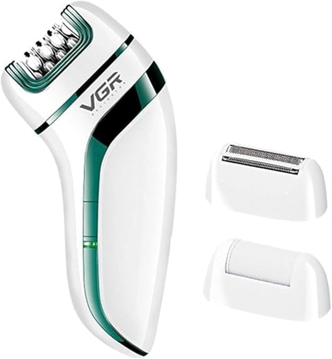 VGR Cordless Epilator Wet & Dry White Green - V-731