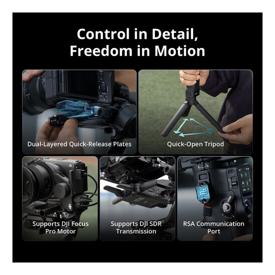 Dji RS 5 Handheld Gimbal forCameras with compatible Bluetooth shutter control Black