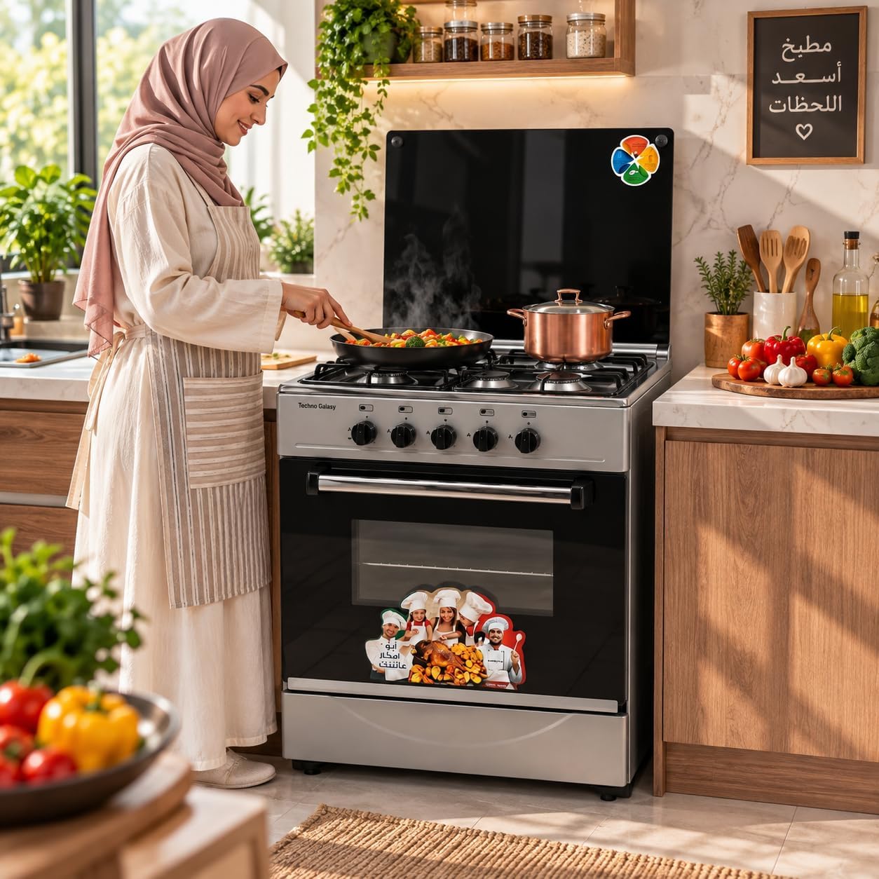 Techno Galaxy Gas Cooker , 4 Burners , Silver - Tg-4b-gr-sD