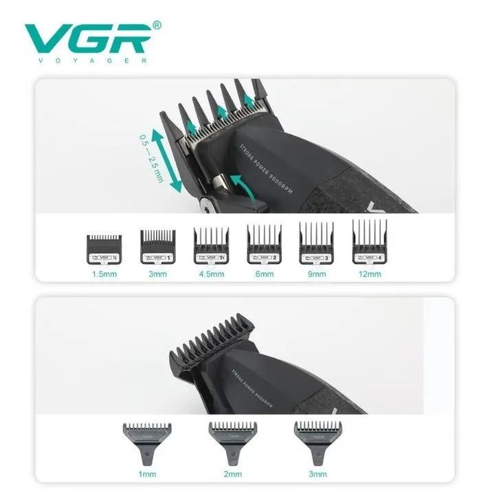 VGR Professional Hair Clipper Kit Dry , Black - V-640 S3