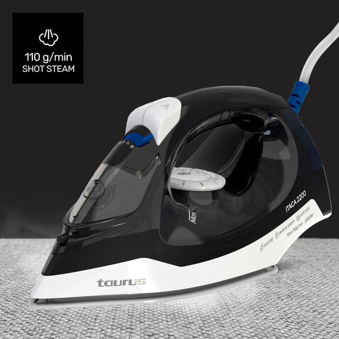 Taurus Itaca 2200 Steam Iron , 2200 Watt , Black White