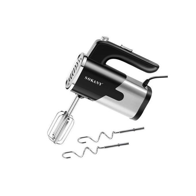 Sokany Hand Mixer 800 Watt Black Silver - Sk-6621