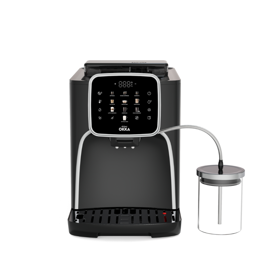 Arzum OKKA Pro M Espresso Machine , 1.8 Liter 2 Cups , Black Silver - OK0028-05