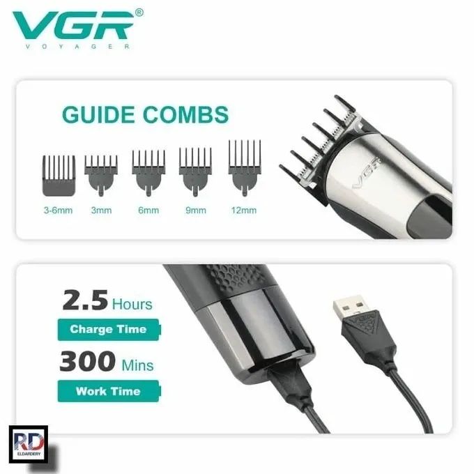 ماكينة حلاقة كهرباء بدون سلك في جي ار ، فضى واسود - V-111