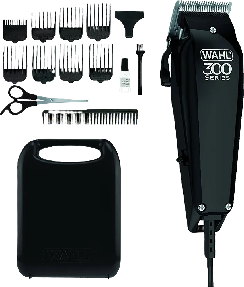 Wahl 300 Series Hair Clipper with Attachments , Black - 09247-1316