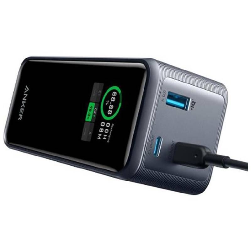 Anker Prime Wired Power Bank , 20000 mAh 3 Ports , Black Silver , A1336011