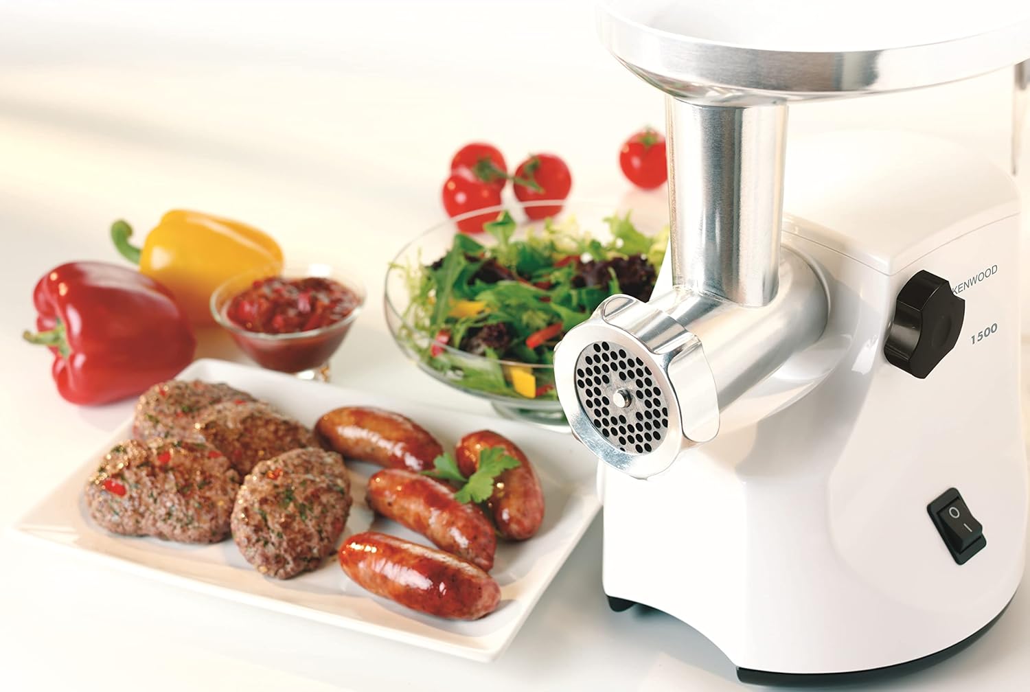 Kenwood Pro 1500 Meat Mincer 1500 Watt , White - MG470
