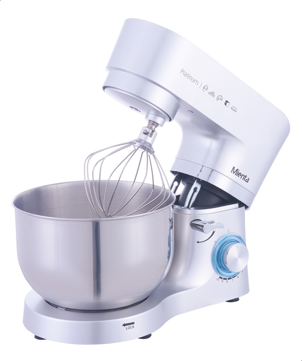Mienta Platinum Kitchen Machine ,1300 Watt ,Silver - KM382