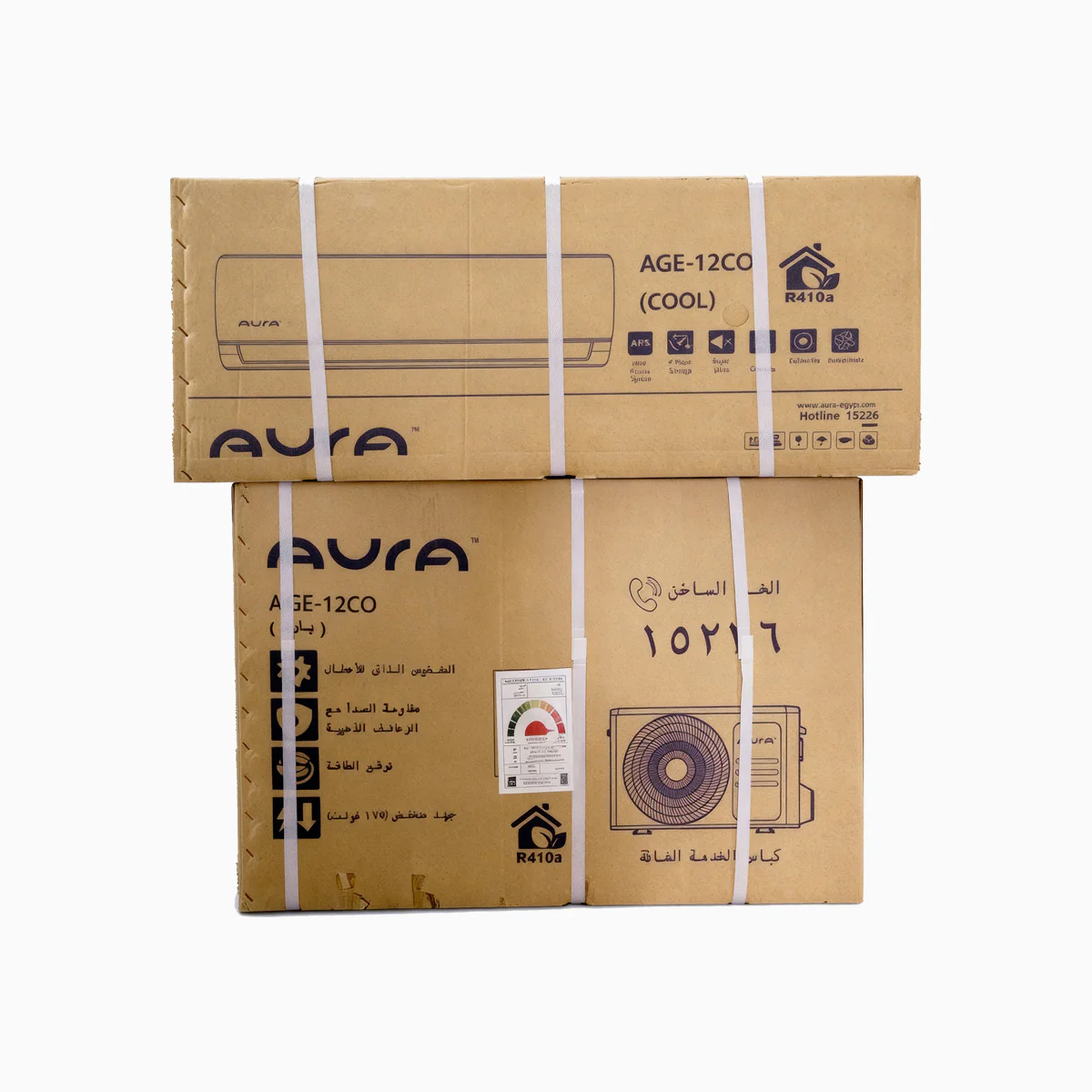 Aura Split Air Conditioner ,1.5 horsepower Only Cooling ,White - AGE-12CO