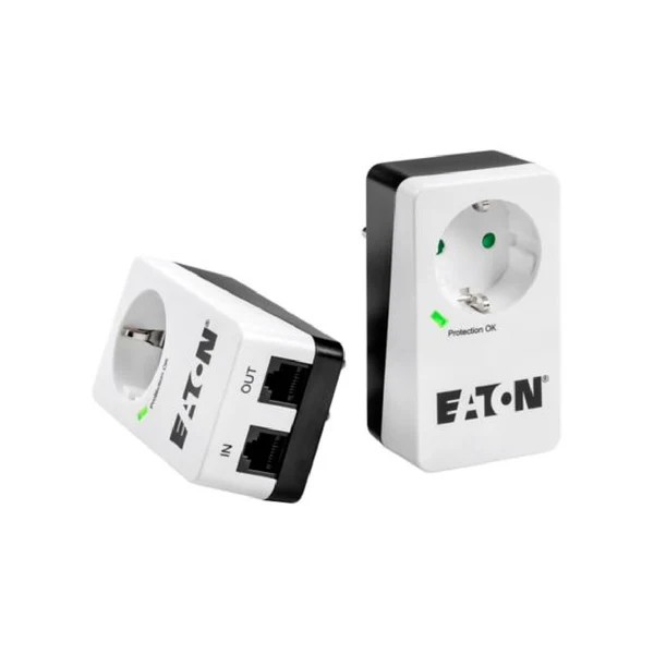 Eaton PB1D Protection Box for Computers, TVs, gaming consoles , Black White