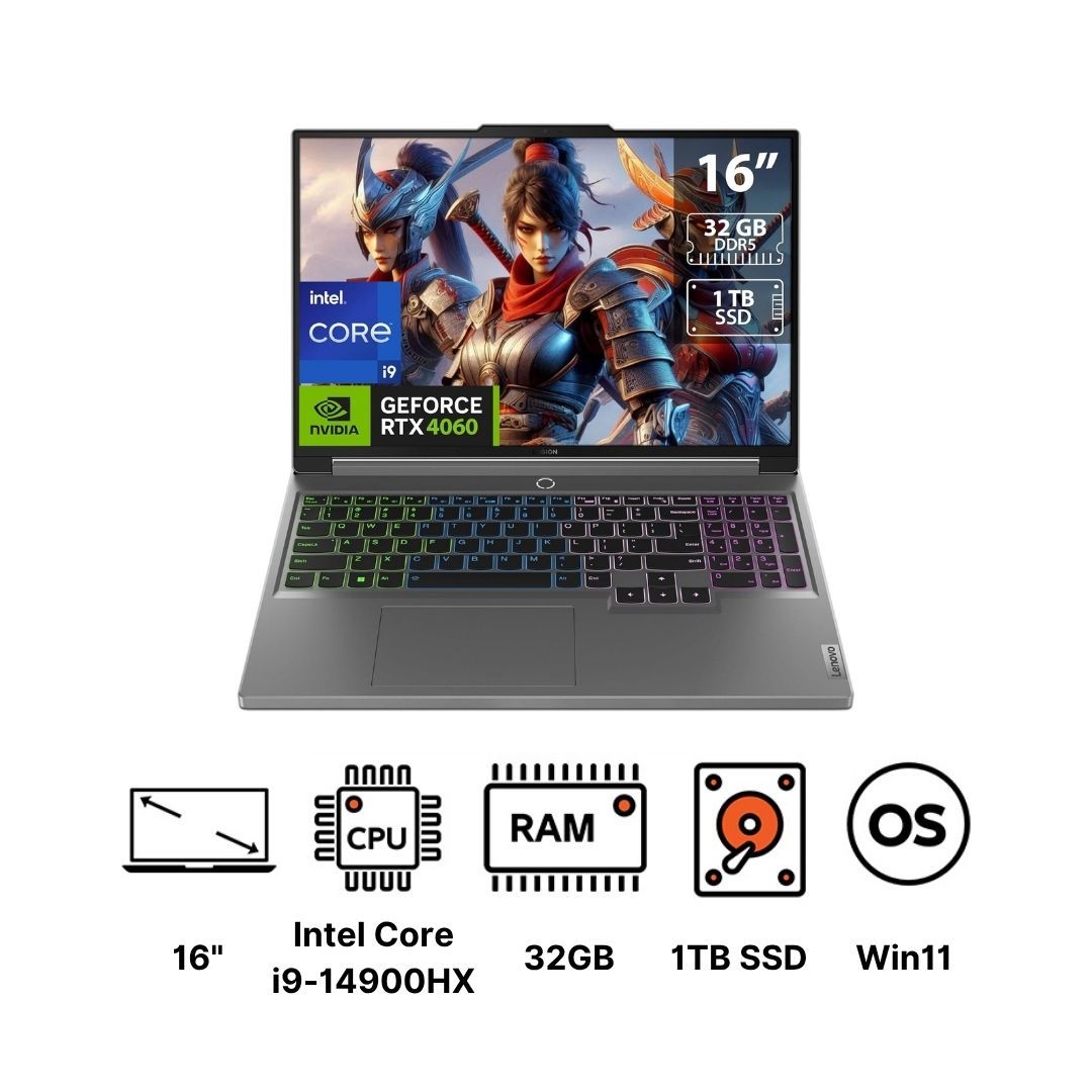 لاب توب لينوفو Legion 5 16IRX9 ، معالج انتل كور i9-14900HX 16 بوصة ، هارد 1 تيرا بايت SSD ، رام 32 جيجا بايت ، كارت شاشة انفيديا جي فورس RTX 4060 ،ويندوز 11 - رمادي