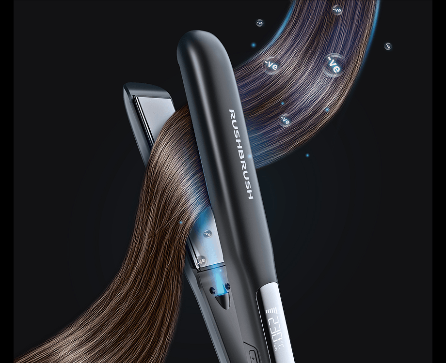 Rush Brush X2 Keratin PRO Hair Straightener 250 Celsius , Classic Black