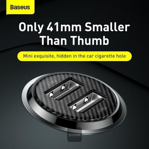 Baseus Grain Pro Car Charger , 2 Ports , USB , 24 Watt , 24 Volt , Black - CCALLP-01