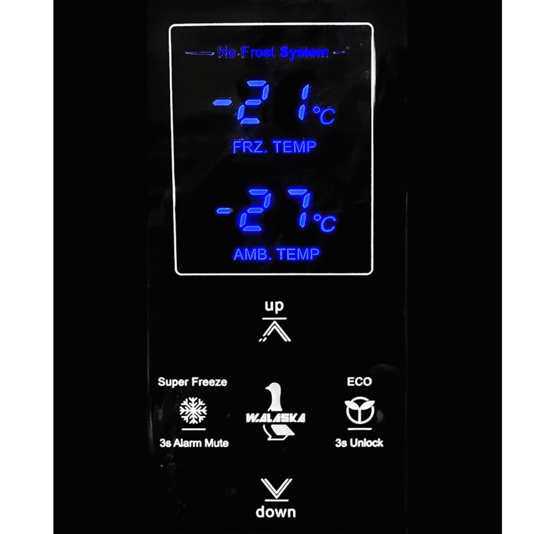 W.ِAlaska NoFrost Digital Upright Deep Freezer , 220 Liter , Black - UP180NF