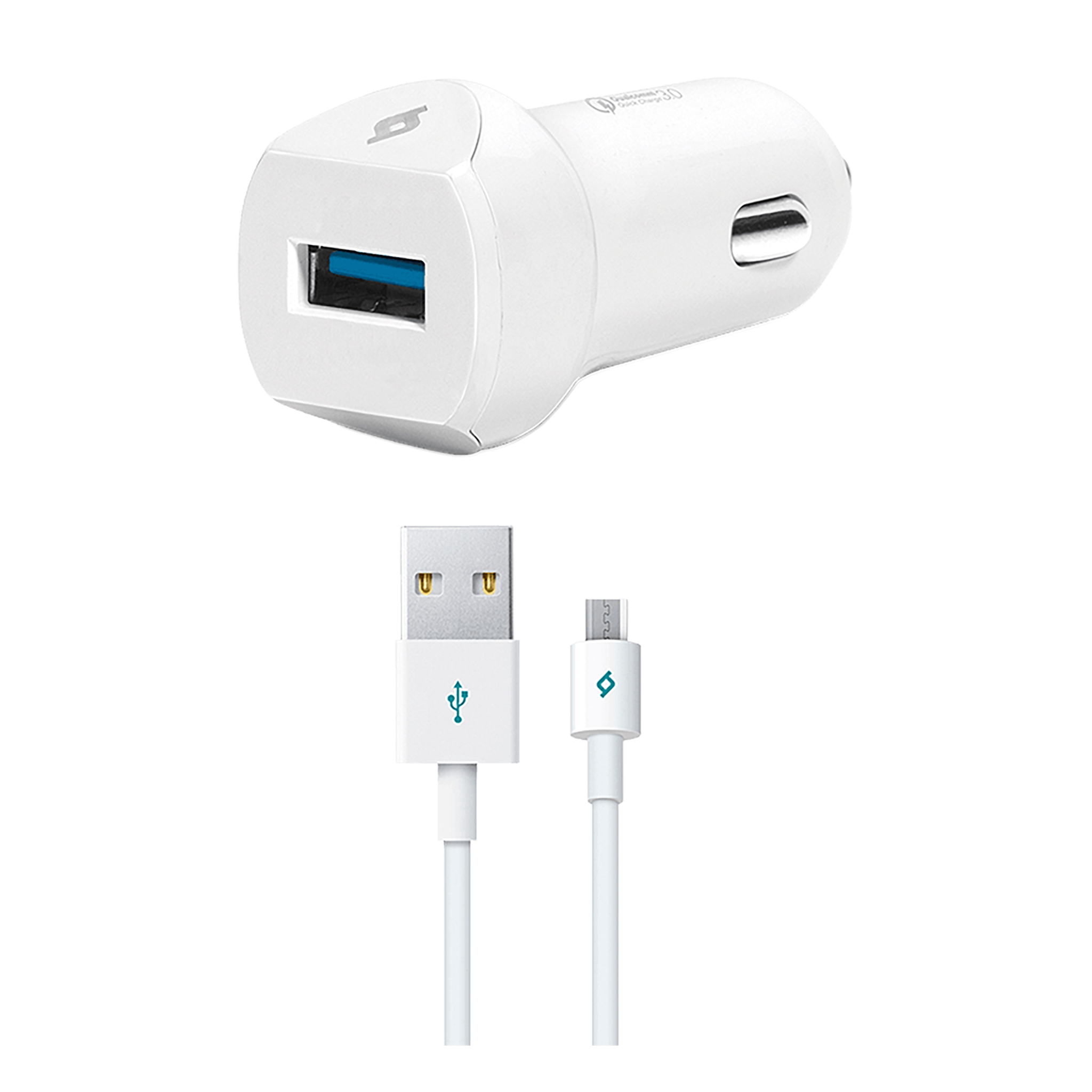 Ttec SpeedCharger QC - 2CKQC01M Car Charger , 1 Ports , 18 Watt , White - 2CKQC01M