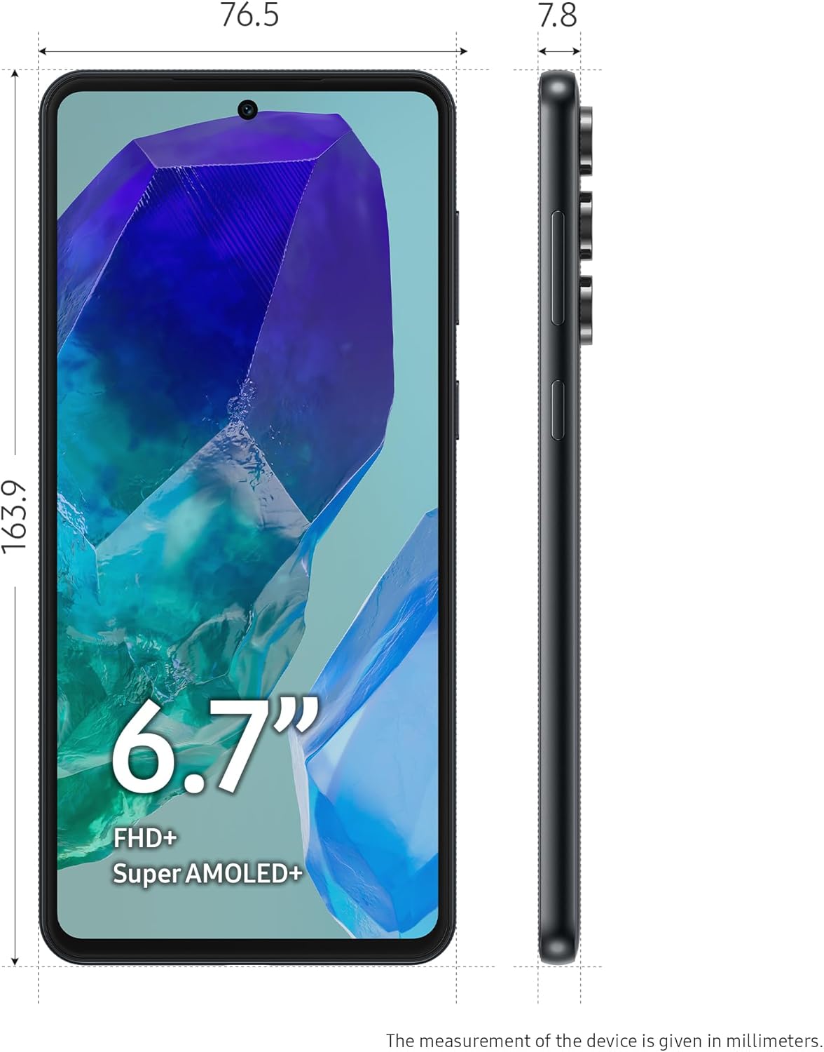 Samsung Galaxy M55 , 128 GB , 8 GB , 5G , Dual-SIM - Black