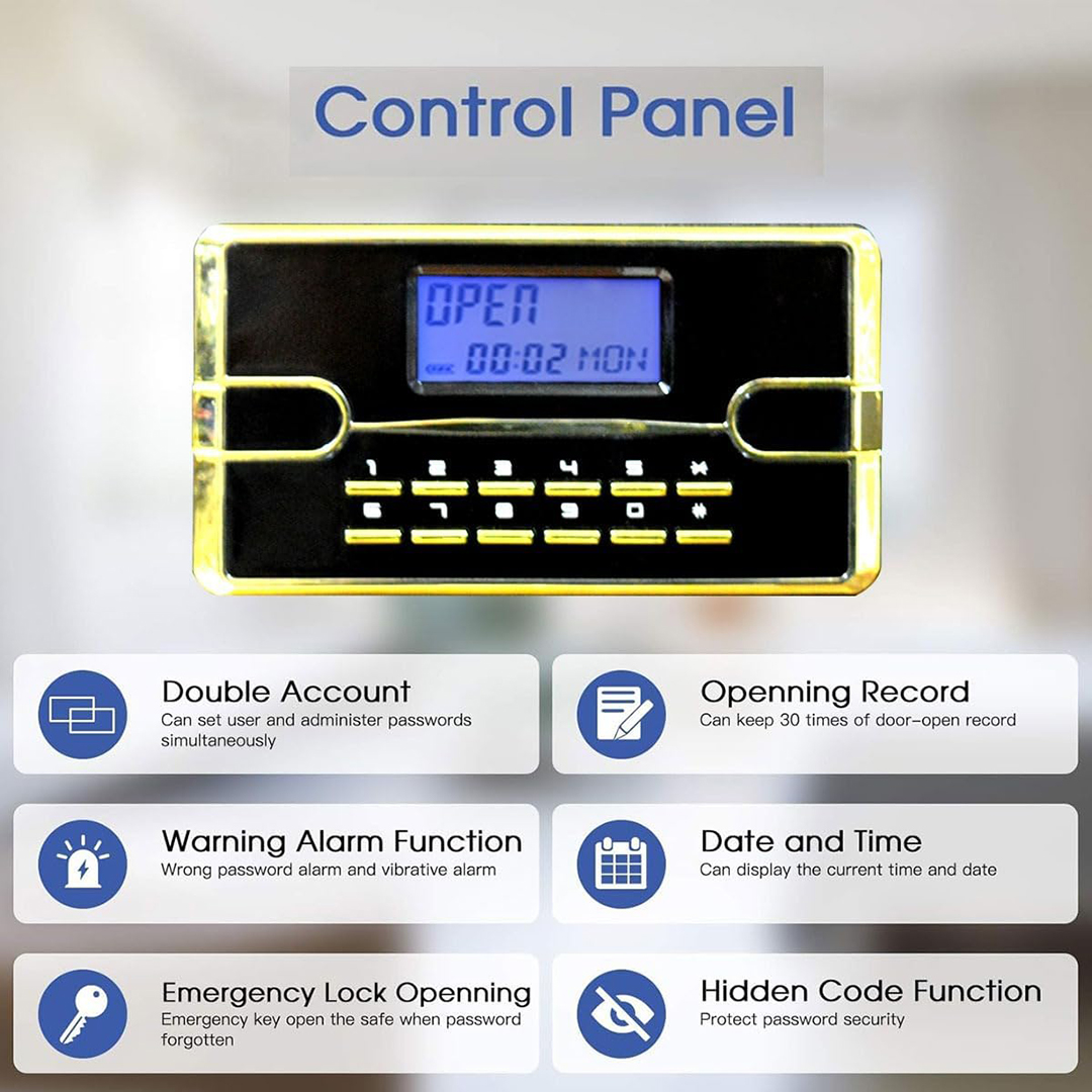 Safety Tech Digital Electronic with Keys Safe Box ,40 Liter ,Black - GN75 BLT3