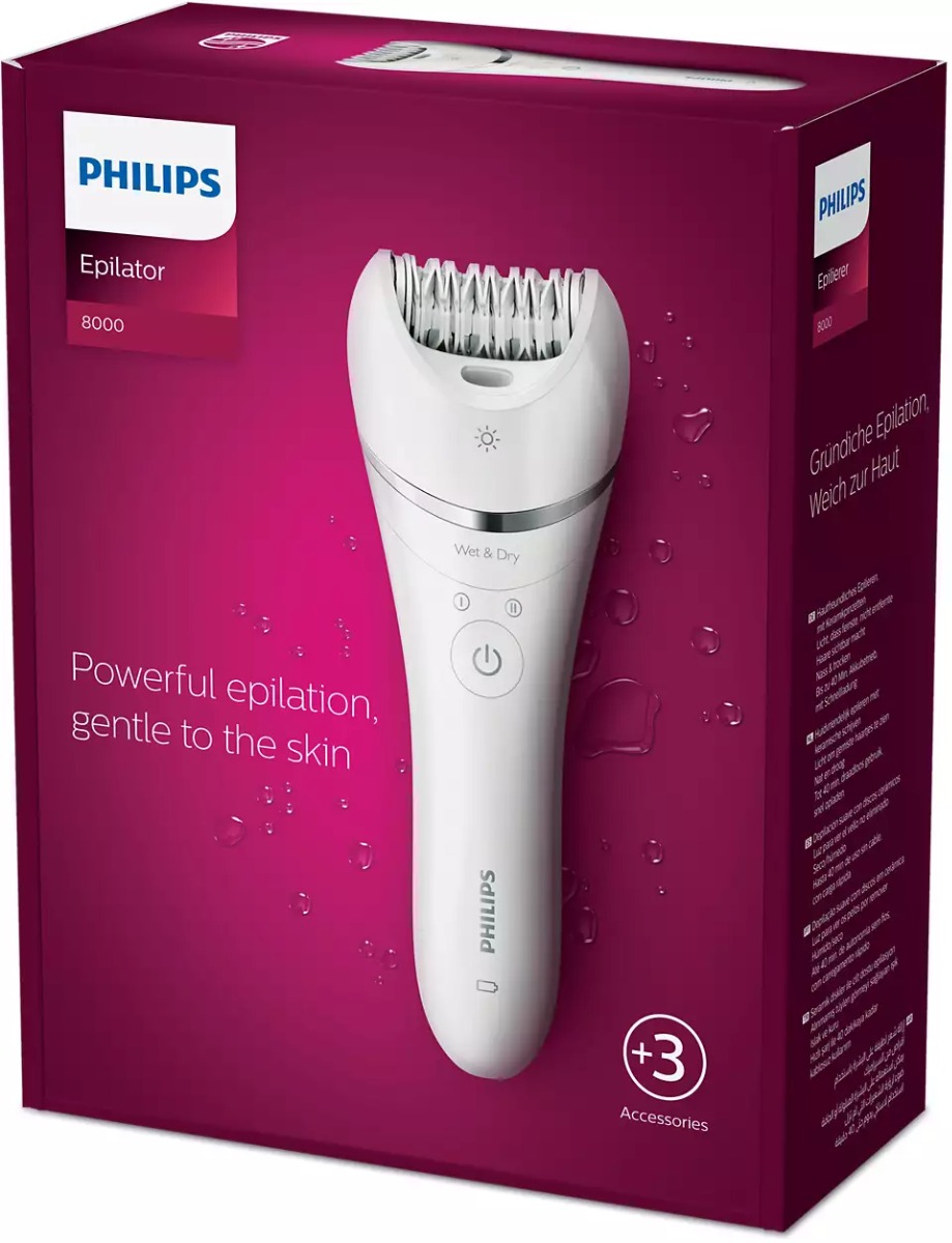 Philips Series 8000 Epilator Wet & Dry White - BRE700-01