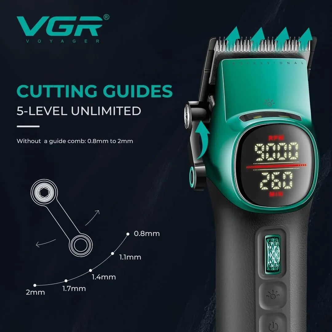 VGR Hair Clipper Kit , Black Green - V-885 S2