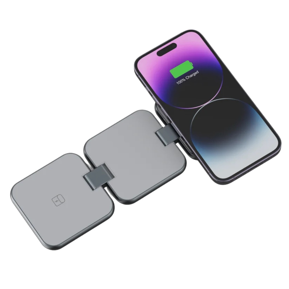 Nine S21 3-In-1 Wireless Charger , 15 Watt , Grey