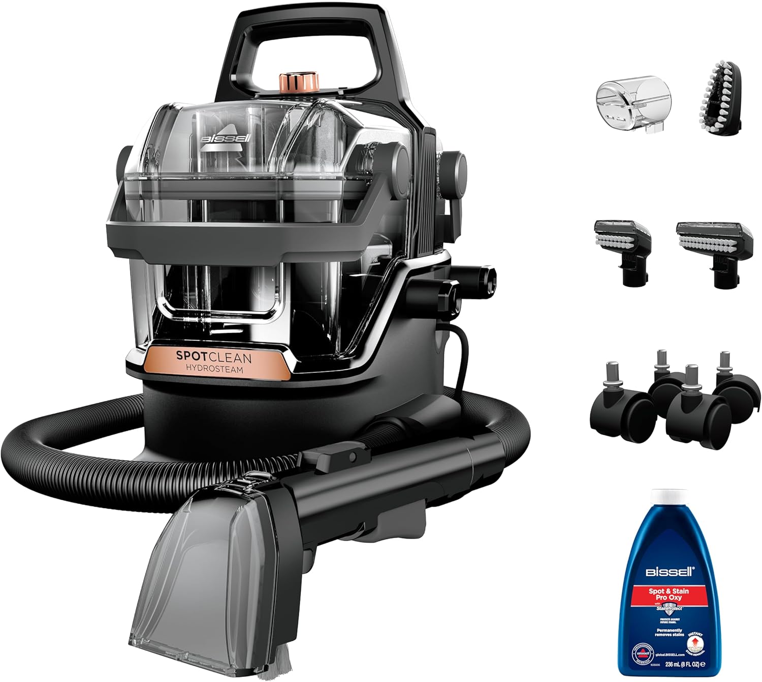 Bissell Spotclean Hydrosteam Bagless Carpet Cleaner Black - 3700E