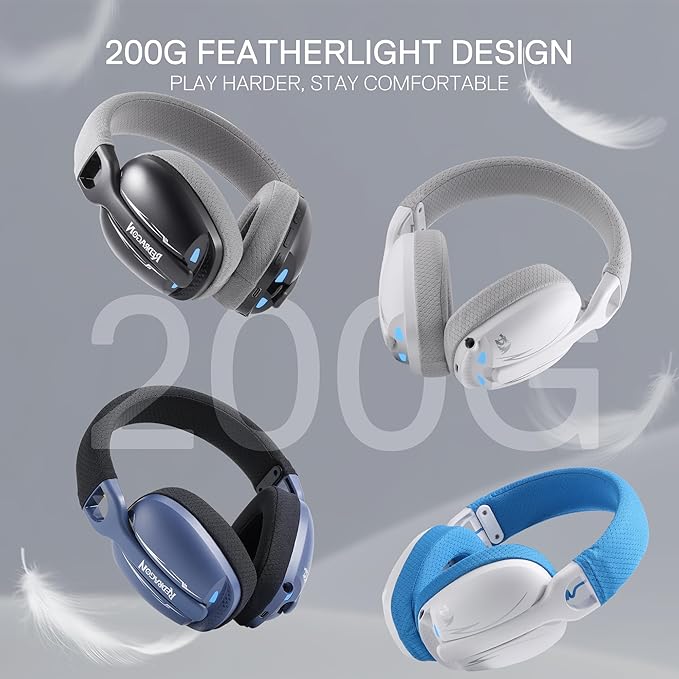 Redragon Skuld Pro H878 Wired and Wireless Gaming Headset with Microphone , White Blue