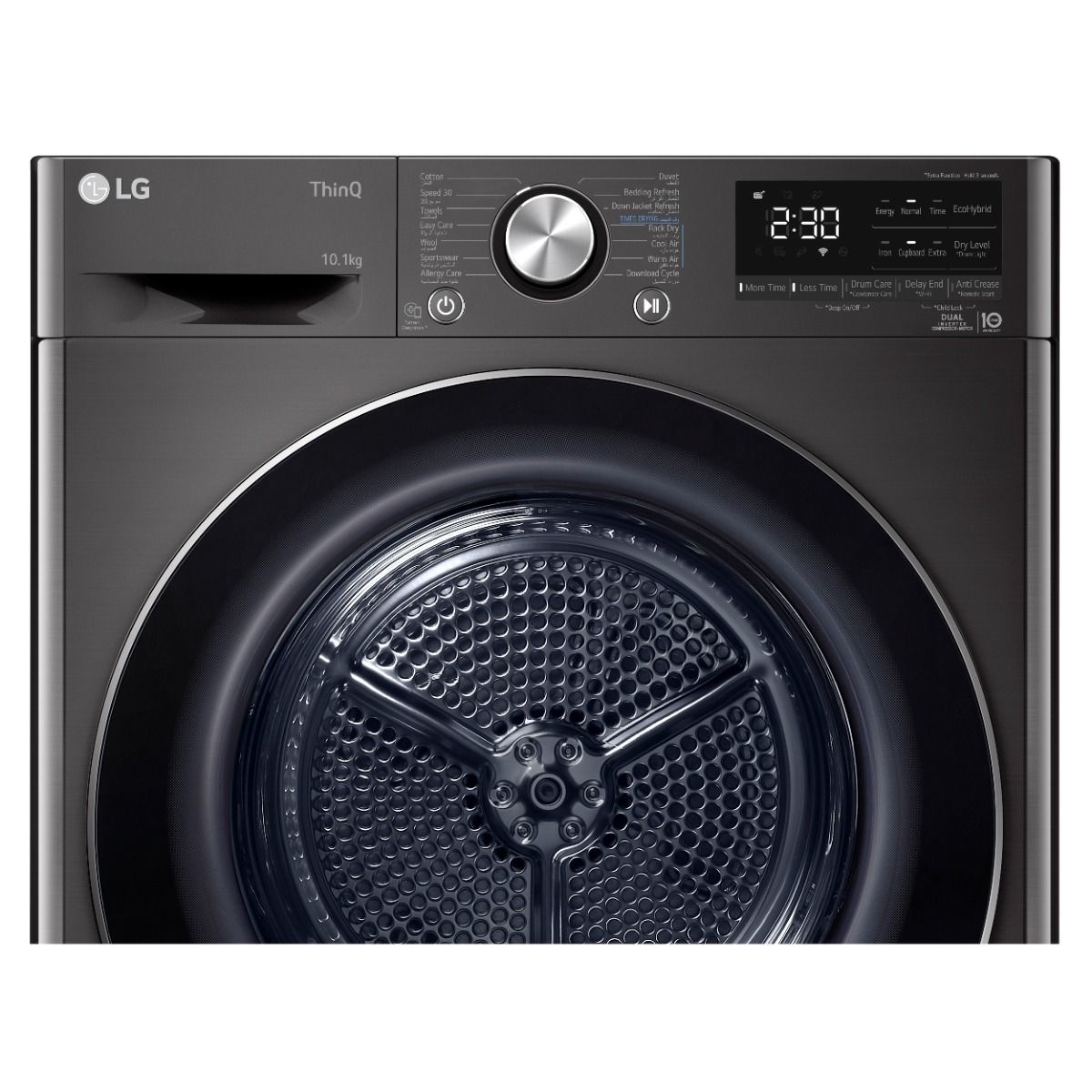 مجفف ملابس ال جي ، سعة 10.1 لتر ، اسود - RH10V9JV2W