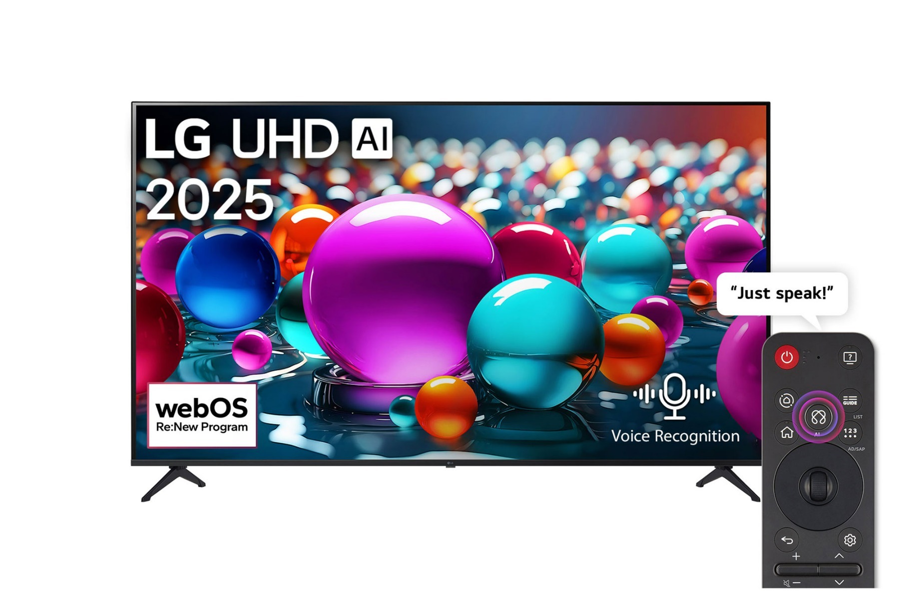 غسالة فول اتوماتيك ال جي واش تاور ، سعة 21 كجم ، فضي - FWT2116SS، مع شاشة سمارت LED مقاس 43 بوصة بدقة 4K UHD، بريسيفر داخلي - 43UA85006LA