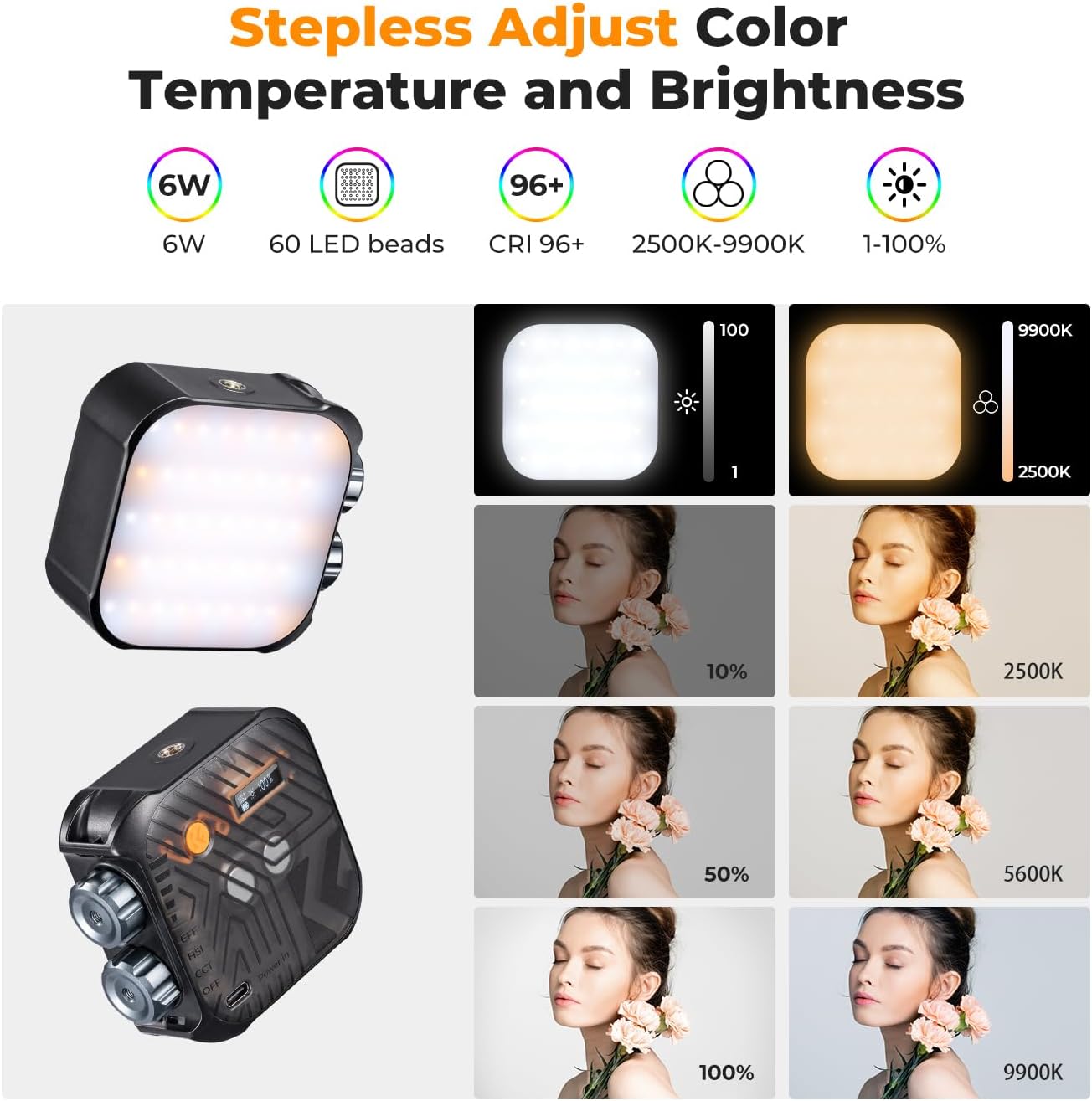 K&F Concept RGB Video Light ,Black - KF34.036