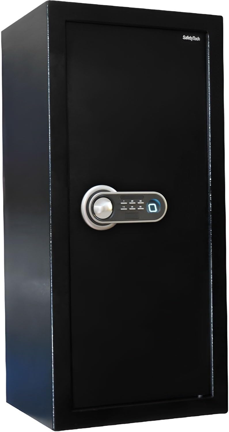 Safety Tech Super Jumbo Biometric Fingerprint Safe Box ,100 Liter ,Silver Black - GN100 SFT