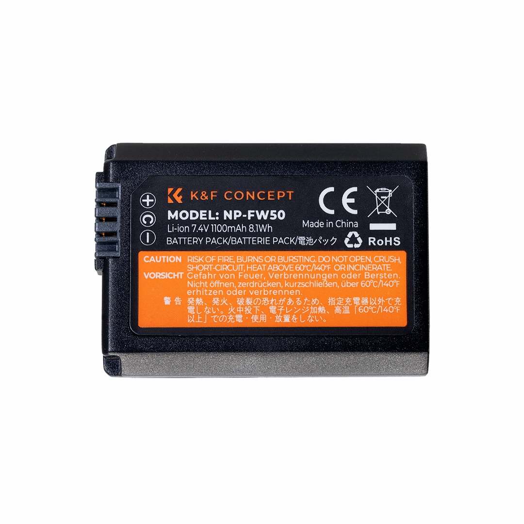 K&F Concept FW-50 Camera Battery forSony Cameras ,Black - KF28.0015V3
