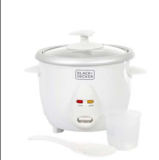 Black + Decker Rice Cooker , 0.6 Liter 350 Watt White - RC650-B5