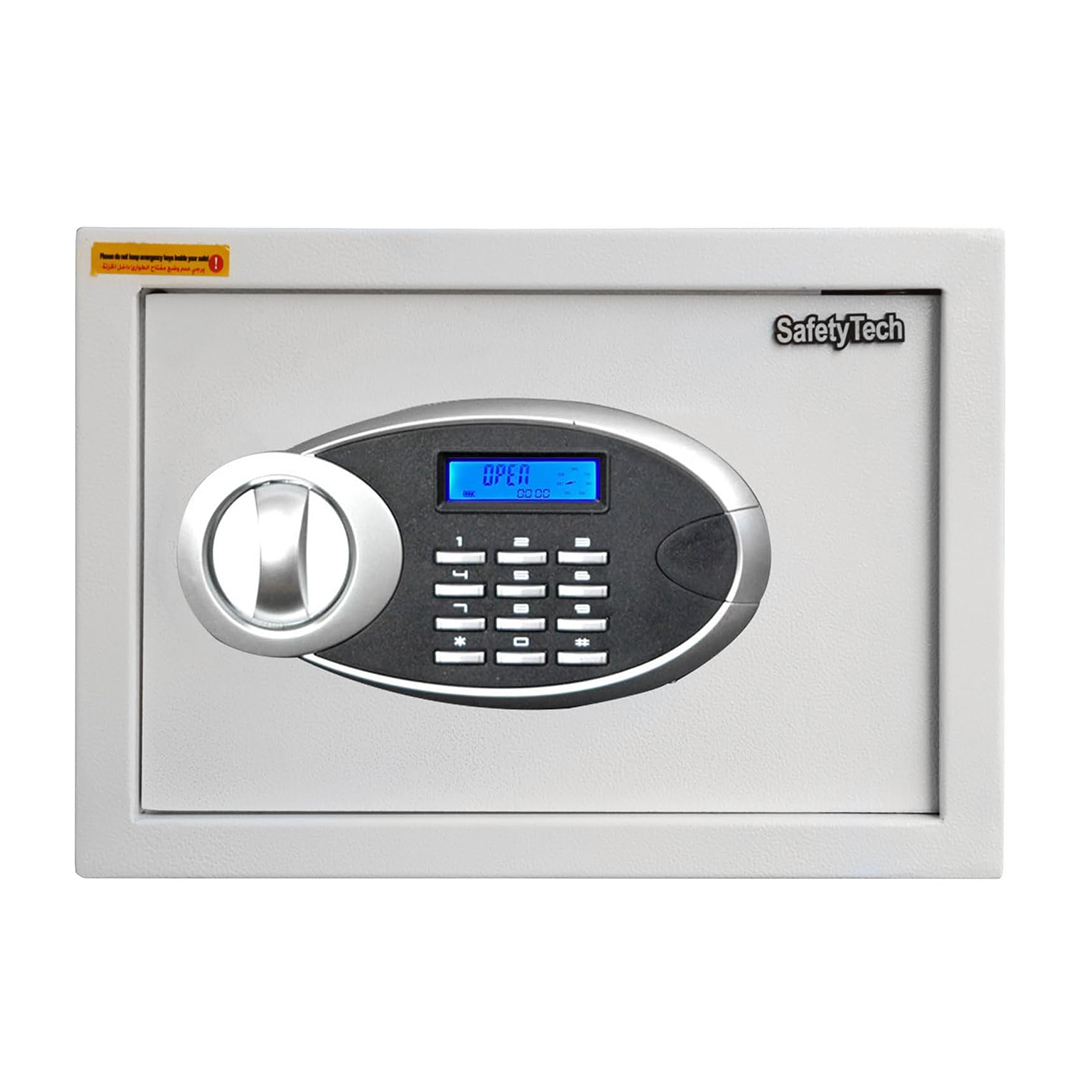 Safety Tech Digital Electronic with Key Lock Safe Box ,25 Liter ,White - GN 25 EUD 613