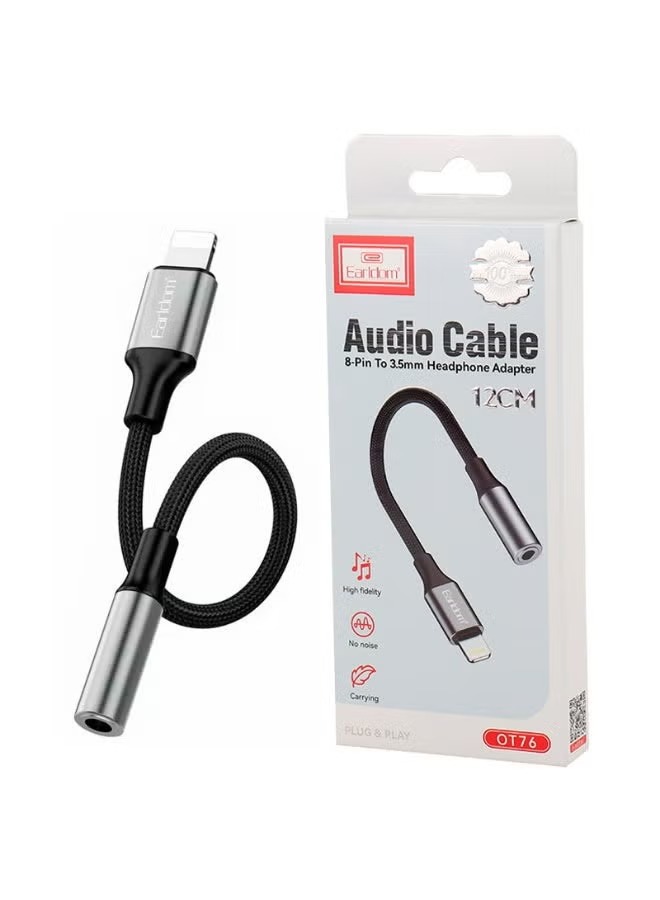 Earldom Lightning to 3.5mm Audio Converter Black - OT76