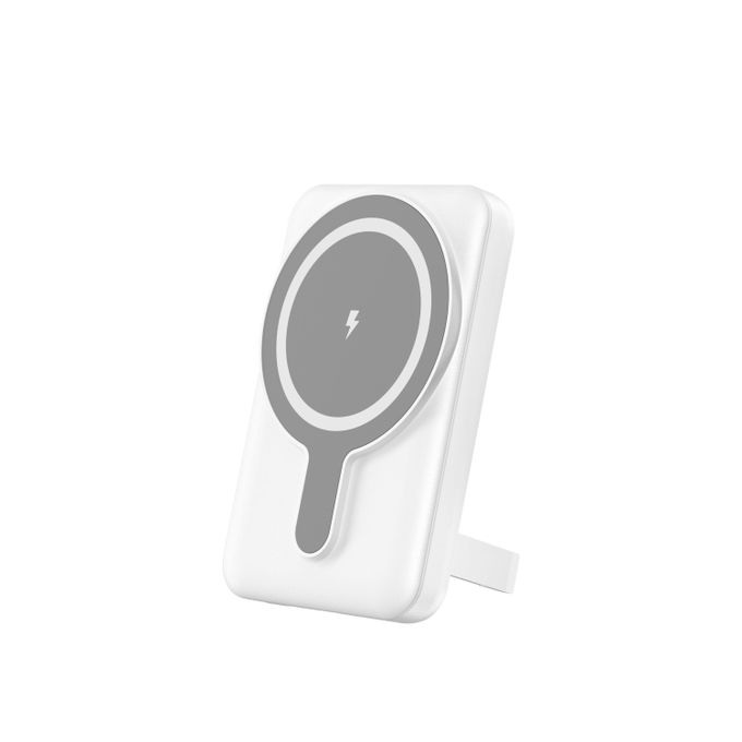 Earldom PD40 Wired / Wireless MagSafe Power Bank , 5000 mAh 1 Ports , White Gray