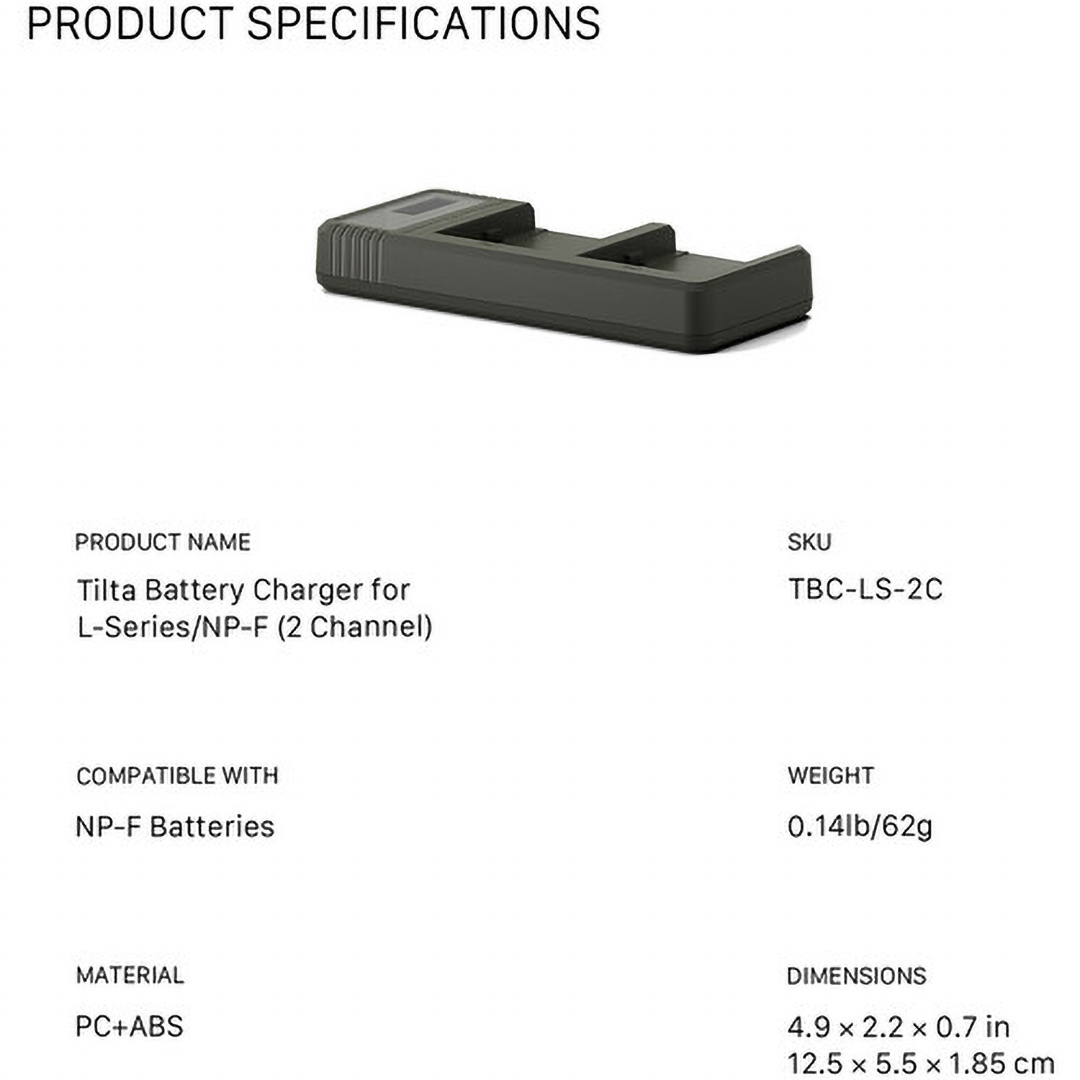 شاحن بطاريات كاميرا مزدوج تيلتا لبطاريات سوني NP-F / L-سيريس (مثل NP-F550 وNP-F750 وNP-F970) ،اخضر - TBC-LS-GN