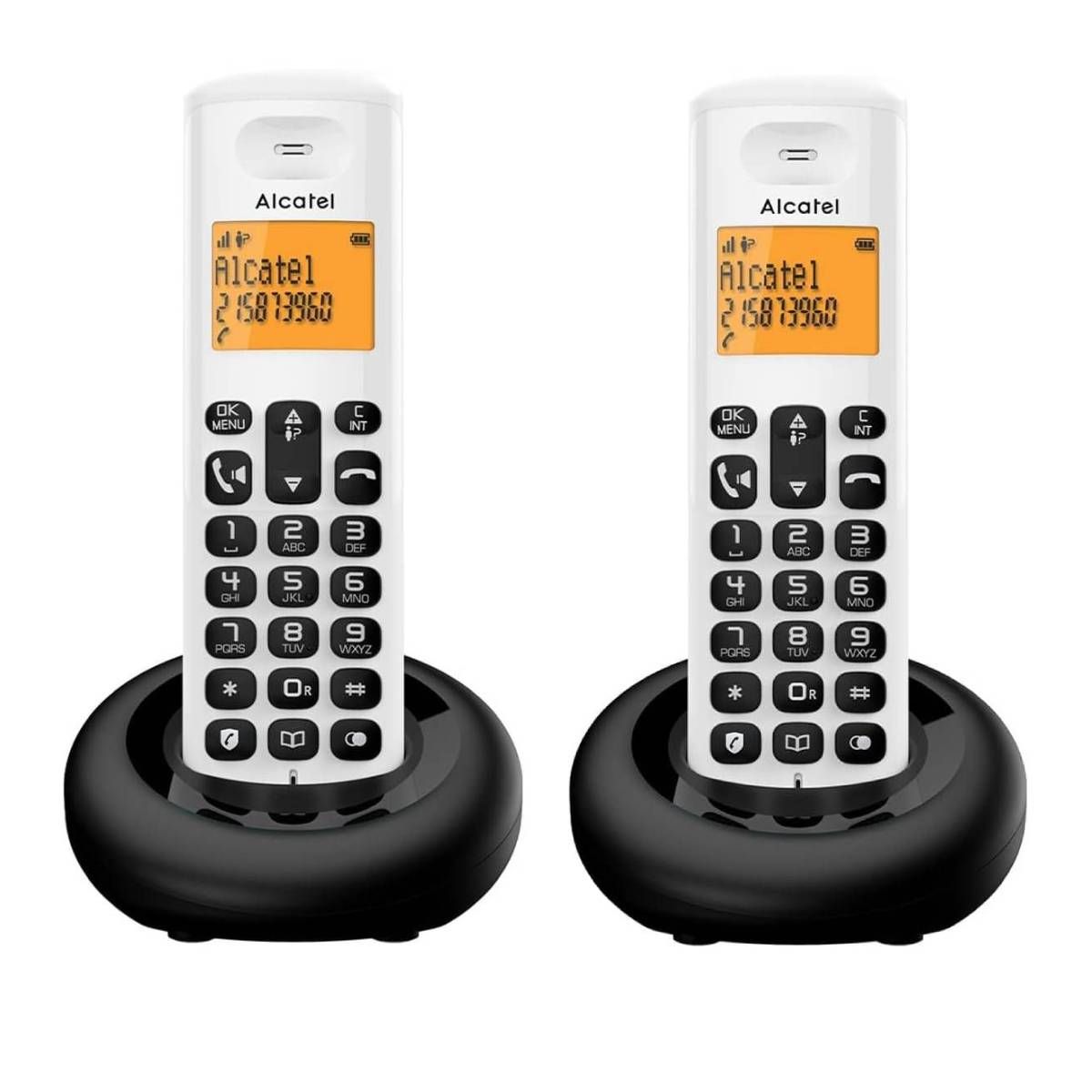 Alcatel E260 Duo EWE Cordless Telephone with 2 Headsets ,White