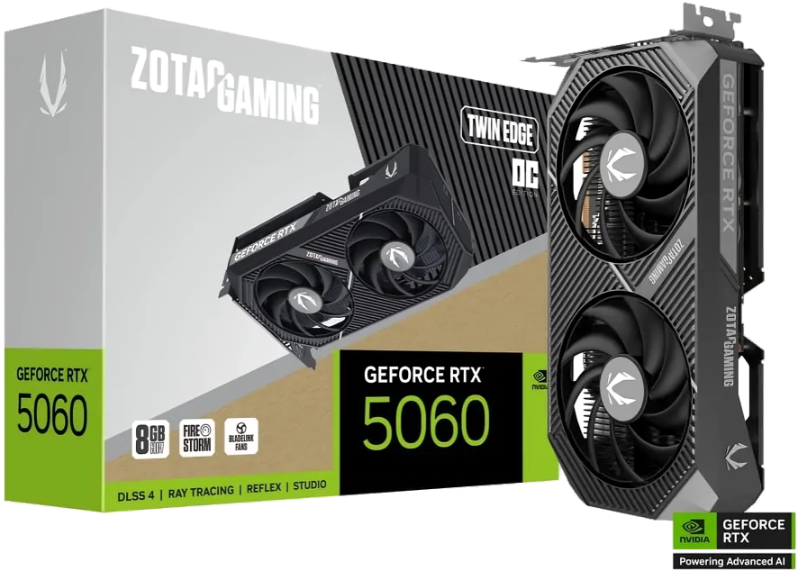 Zotac GeForce RTX 5060 Twin Edge Gaming OC Graphics Card - ZT-B50600H-10M