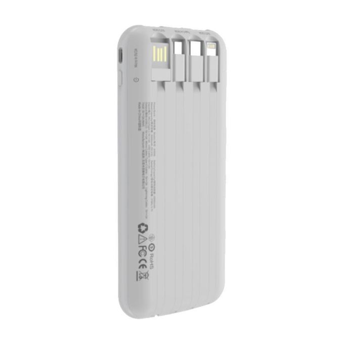 Devia Kintone Series Wired Power Bank , 10000 mAh 5 Ports , White , MP32B