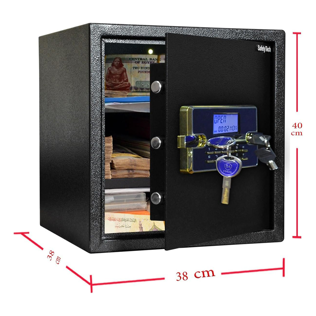 Safety Tech Digital Electronic with Keys Safe Box ,40 Liter ,Black - GN40 BLT3