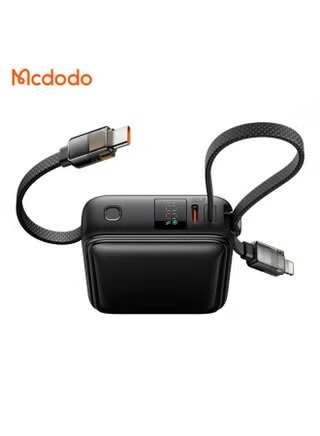 Mcdodo Wired Wired Power Bank with 2 Built-in Cables , 10000 mAh 1 Ports , Black , MC-2550