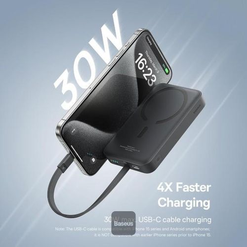 Baseus Wired and wireless Power Bank , 10000 mAh 1 Ports , Black , P1002210B113-00