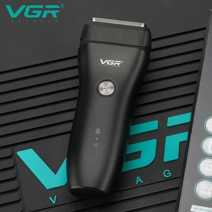 ماكينة حلاقة بشفرة فويل بدون سلك في جي ار ، استخدام جاف ورطب ، اسود - V-351